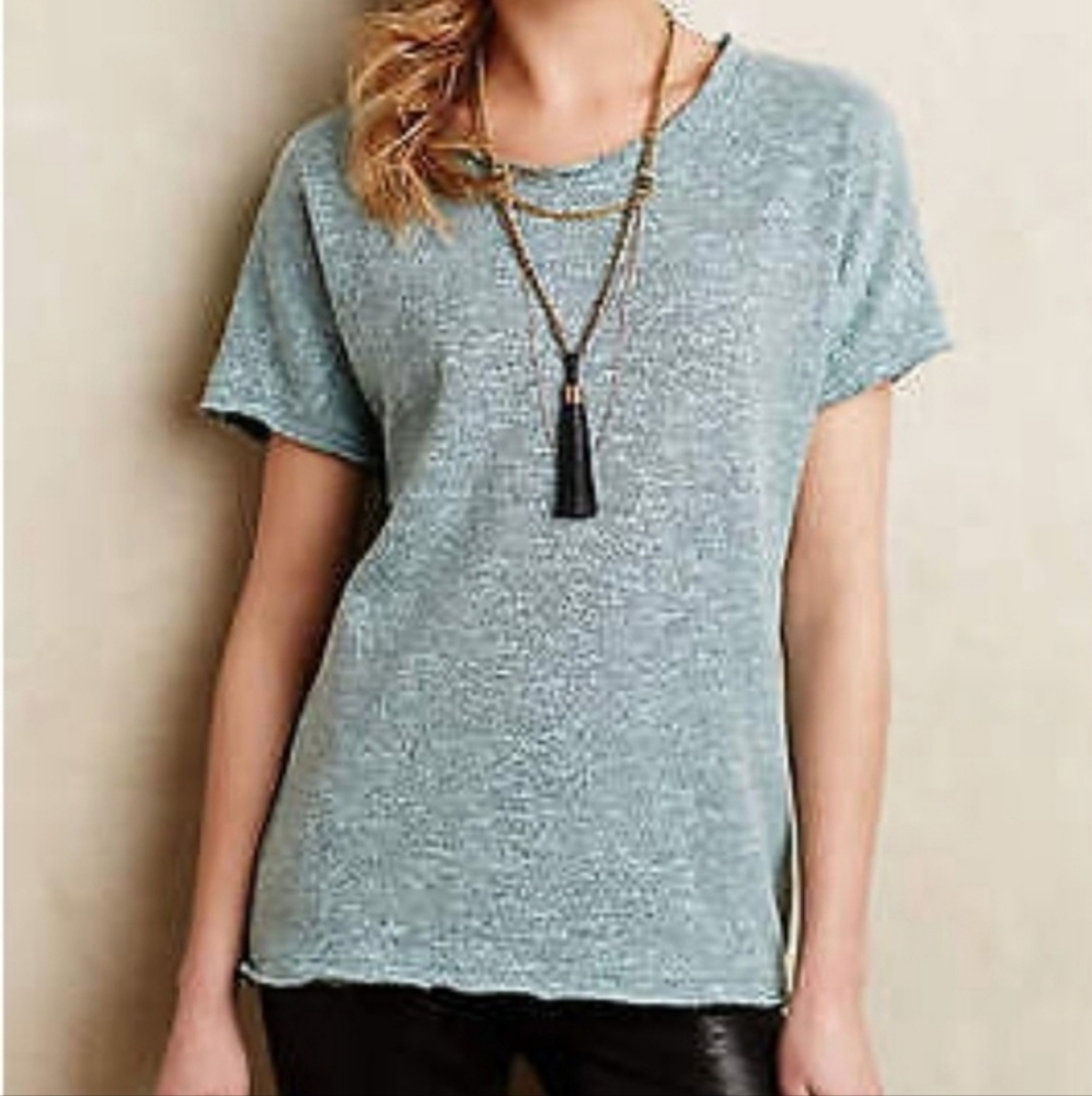 Anthropologie Toggery Pullover Terry Top Black Women's Size Large Made in USA